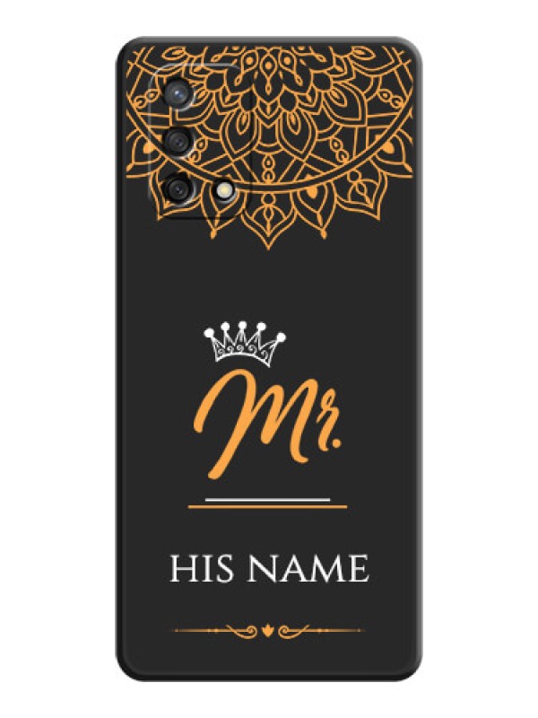 Custom Mr Name with Floral Design  on Personalised Space Black Soft Matte Cases - Oppo F19
