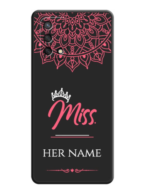 Custom Mrs Name with Floral Design on Space Black Personalized Soft Matte Phone Covers - Oppo F19