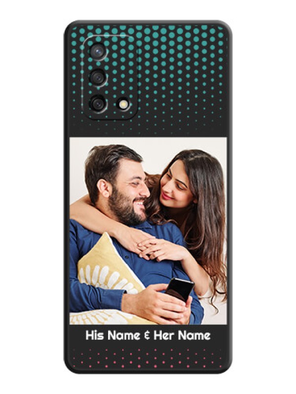 Custom Faded Dots with Grunge Photo Frame and Text on Space Black Custom Soft Matte Phone Cases - Oppo F19