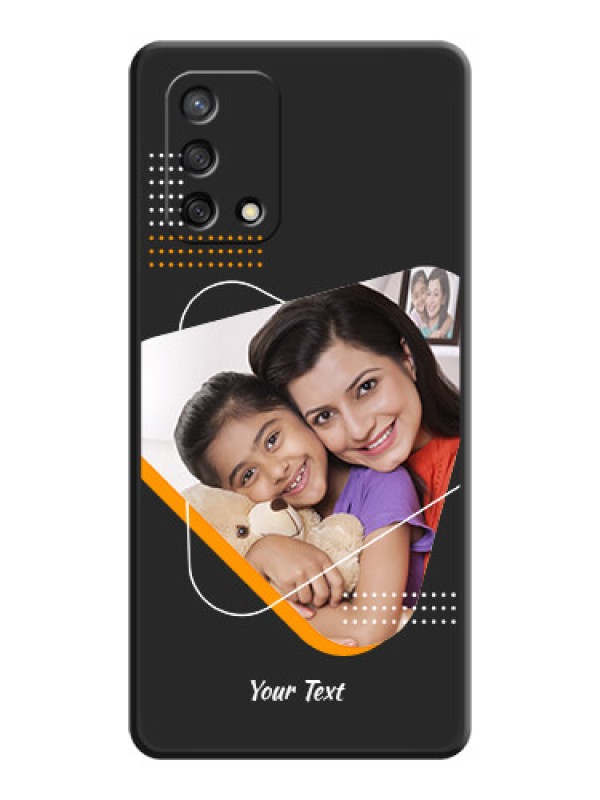 Custom Yellow Triangle on Photo on Space Black Soft Matte Phone Cover - Oppo F19