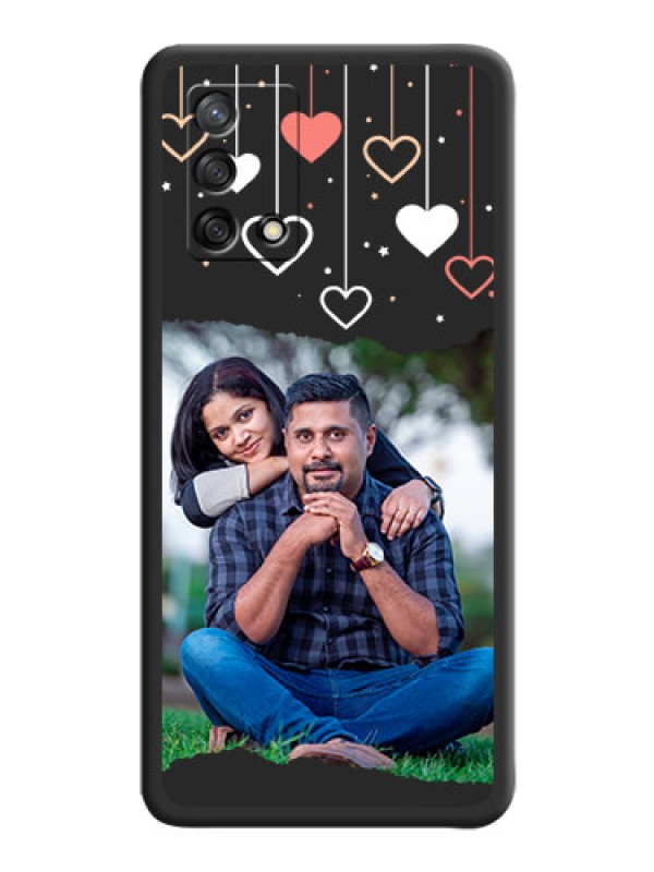 Custom Love Hangings with Splash Wave Picture on Space Black Custom Soft Matte Phone Back Cover - Oppo F19s