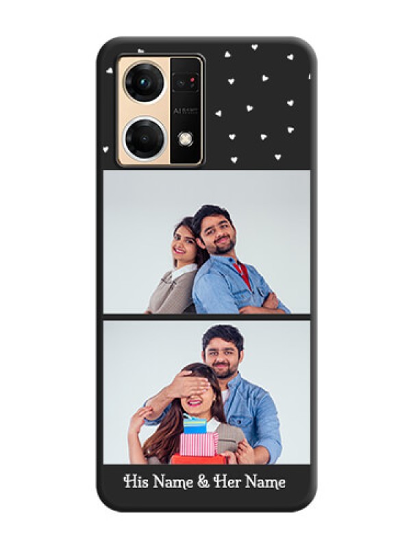 Custom Miniature Love Symbols with Name on Space Black Custom Soft Matte Back Cover - Oppo F21 Pro 4G