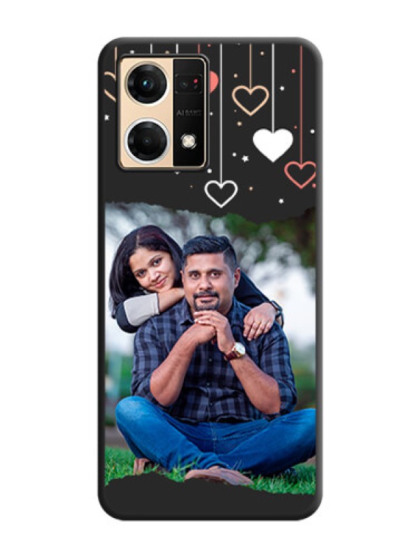 Custom Love Hangings with Splash Wave Picture on Space Black Custom Soft Matte Phone Back Cover - Oppo F21 Pro 4G