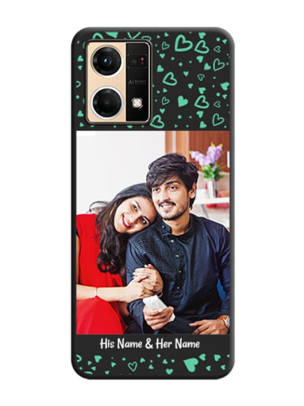 Custom Sea Green Indefinite Love Pattern on Photo on Space Black Soft Matte Mobile Cover - Oppo F21 Pro 4G