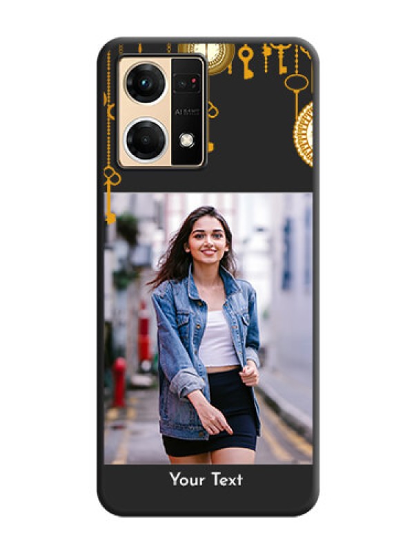 Custom Decorative Design with Text on Space Black Custom Soft Matte Back Cover - Oppo F21 Pro 4G