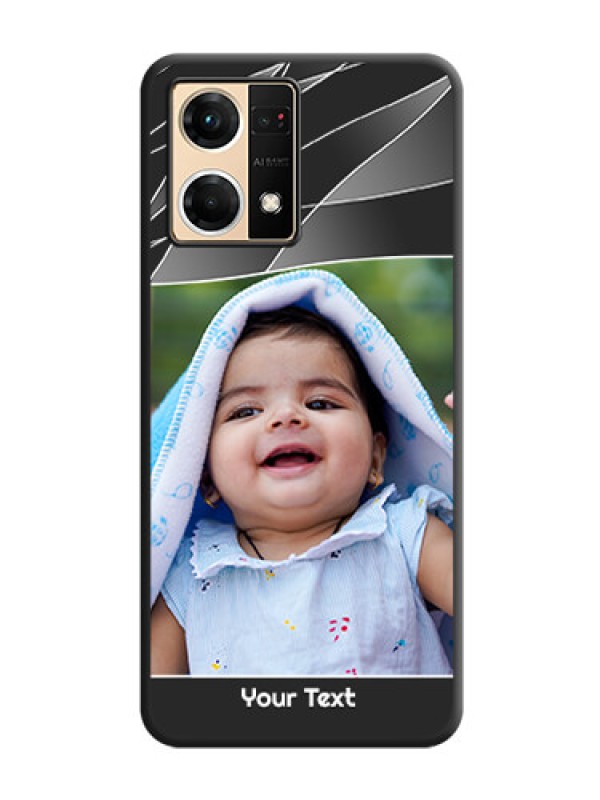 Custom Mixed Wave Lines on Photo on Space Black Soft Matte Mobile Cover - Oppo F21 Pro 4G