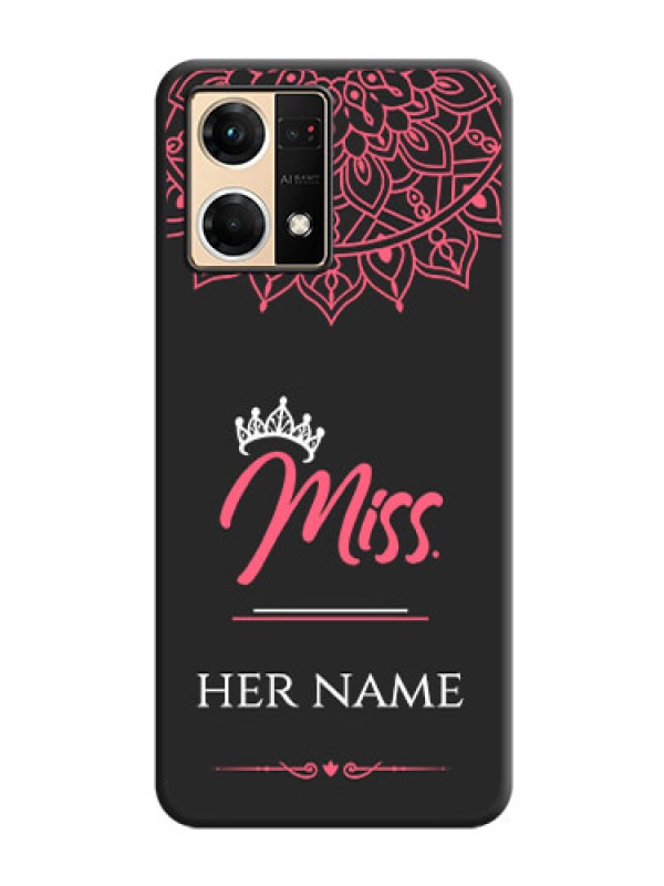 Custom Mrs Name with Floral Design on Space Black Personalized Soft Matte Phone Covers - Oppo F21 Pro 4G