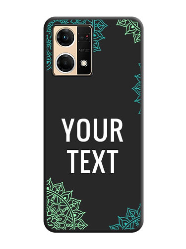 Custom Your Name with Floral Design on Space Black Custom Soft Matte Back Cover - Oppo F21 Pro 4G