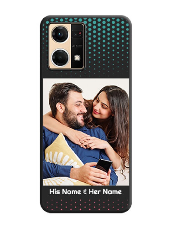 Custom Faded Dots with Grunge Photo Frame and Text on Space Black Custom Soft Matte Phone Cases - Oppo F21 Pro 4G