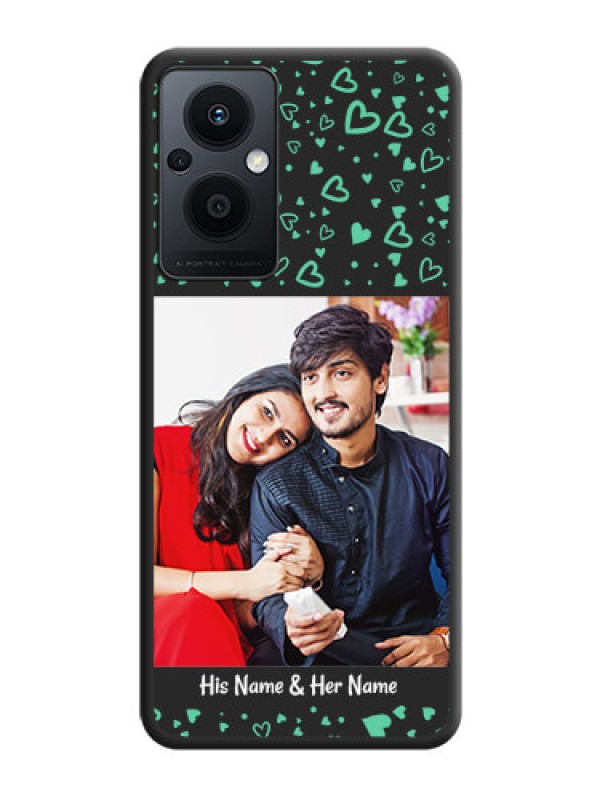 Custom Sea Green Indefinite Love Pattern on Photo on Space Black Soft Matte Mobile Cover - Oppo F21 Pro 5G
