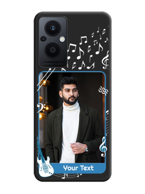 Custom Musical Theme Design with Text on Photo on Space Black Soft Matte Mobile Case - Oppo F21 Pro 5G