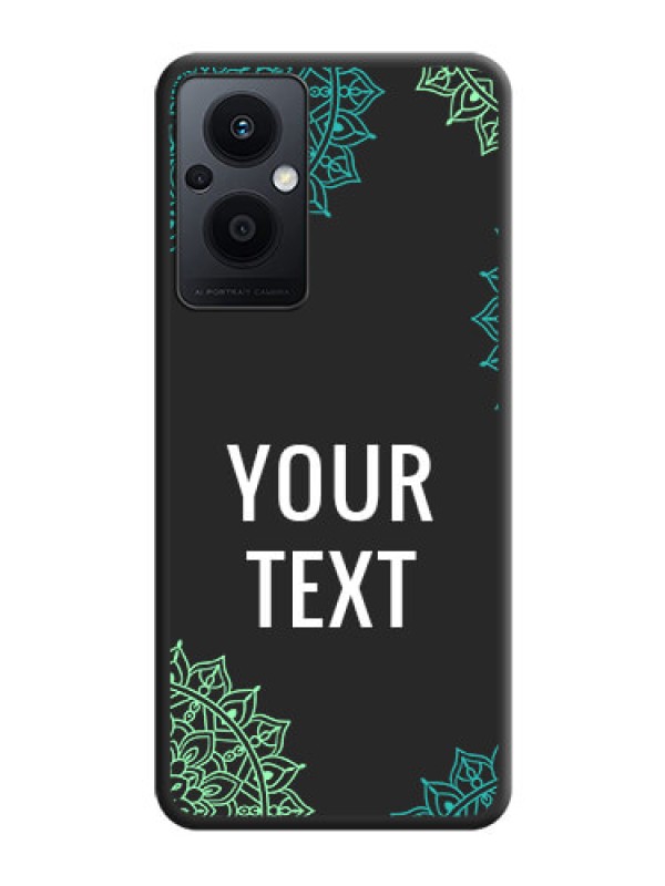 Custom Your Name with Floral Design on Space Black Custom Soft Matte Back Cover - Oppo F21 Pro 5G