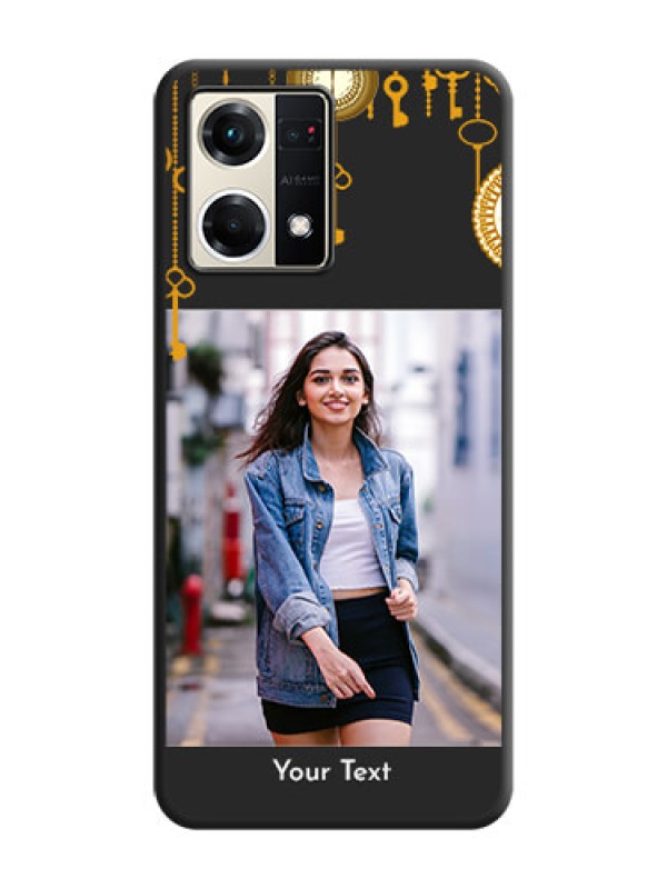 Custom Decorative Design with Text on Space Black Custom Soft Matte Back Cover - Oppo F21s Pro