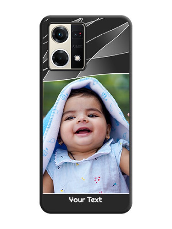 Custom Mixed Wave Lines on Photo on Space Black Soft Matte Mobile Cover - Oppo F21s Pro