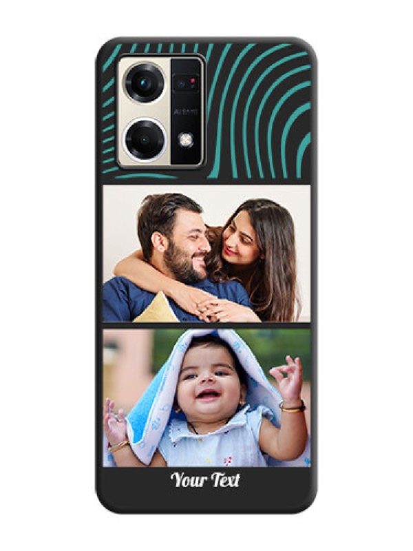 Custom Wave Pattern with 2 Image Holder on Space Black Personalized Soft Matte Phone Covers - Oppo F21s Pro