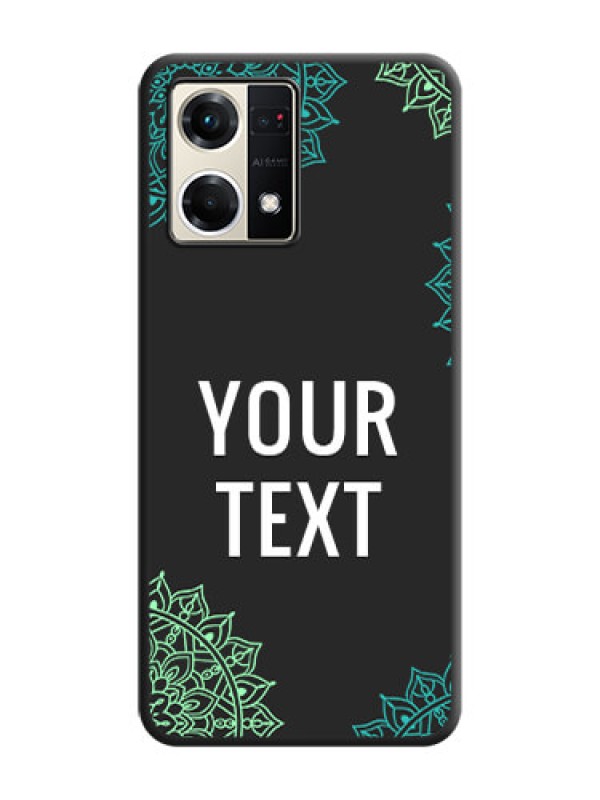Custom Your Name with Floral Design on Space Black Custom Soft Matte Back Cover - Oppo F21s Pro
