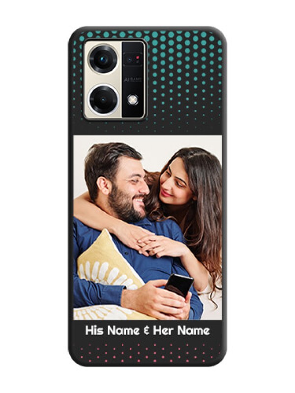 Custom Faded Dots with Grunge Photo Frame and Text on Space Black Custom Soft Matte Phone Cases - Oppo F21s Pro