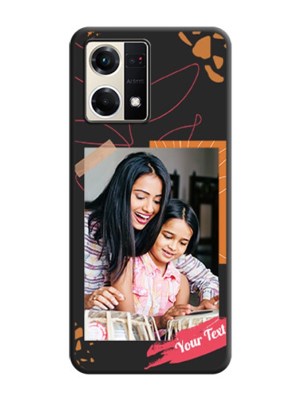 Custom Orange Photo Frame on Space Black Custom Soft Matte Phone Back Cover - Oppo F21s Pro