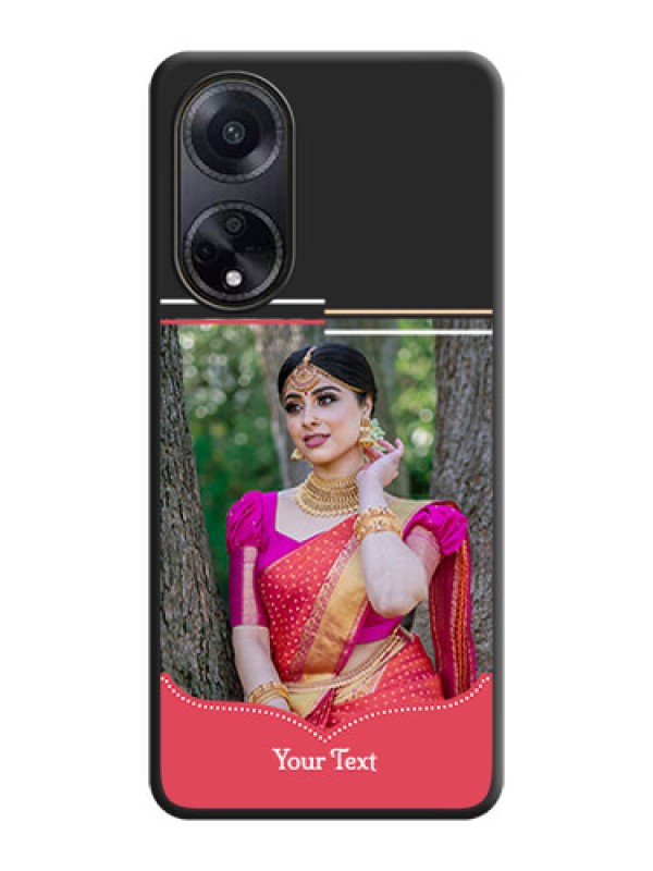 Custom Classic Plain Design with Name - Photo on Space Black Soft Matte Phone Cover - Oppo F23 5G