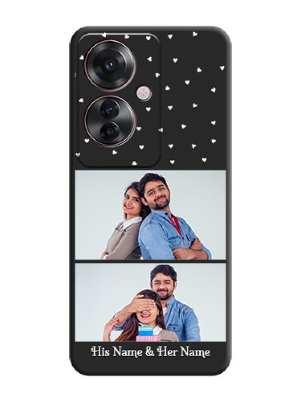 Custom Miniature Love Symbols with Name On Space Black Custom Soft Matte Mobile Back Cover - Oppo F25 Pro 5G