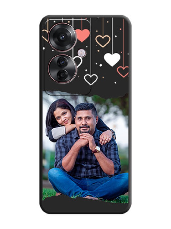 Custom Love Hangings with Splash Wave Picture On Space Black Custom Soft Matte Mobile Back Cover - Oppo F25 Pro 5G