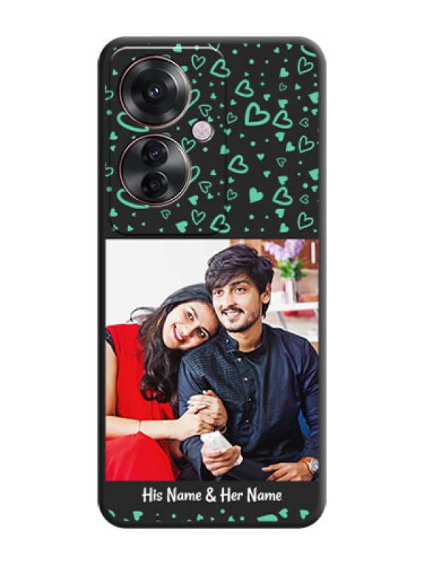 Custom Sea Green Indefinite Love Pattern on Photo On Space Black Custom Soft Matte Mobile Back Cover - Oppo F25 Pro 5G