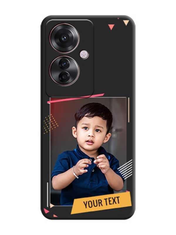 Custom Photo Frame with Triangle Small Dots on Photo On Space Black Custom Soft Matte Mobile Back Cover - Oppo F25 Pro 5G