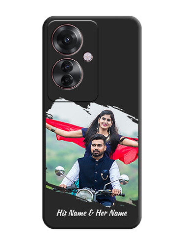 Custom Grunge Brush Strokes on Photo On Space Black Custom Soft Matte Mobile Back Cover - Oppo F25 Pro 5G