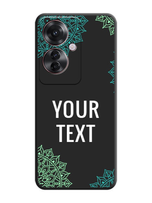 Custom Your Name with Floral Design On Space Black Custom Soft Matte Mobile Back Cover - Oppo F25 Pro 5G