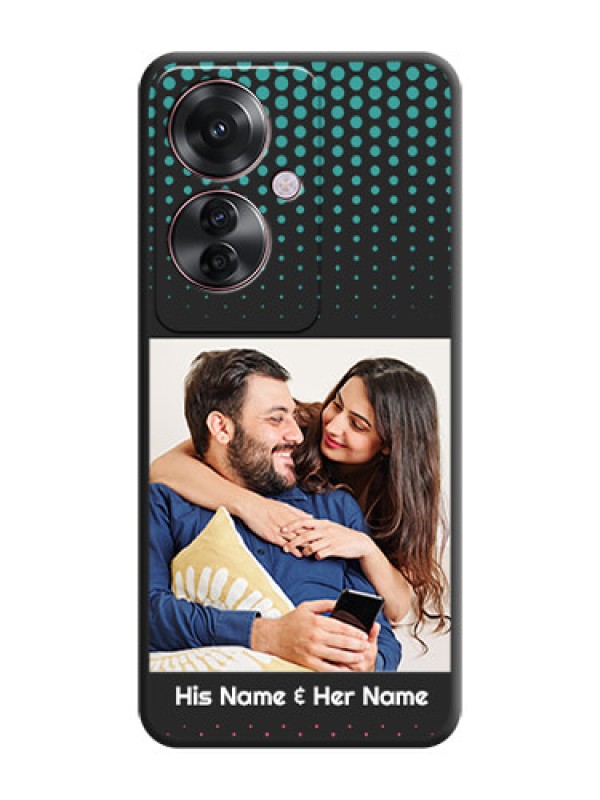 Custom Faded Dots with Grunge Photo Frame and Text On Space Black Custom Soft Matte Mobile Back Cover - Oppo F25 Pro 5G