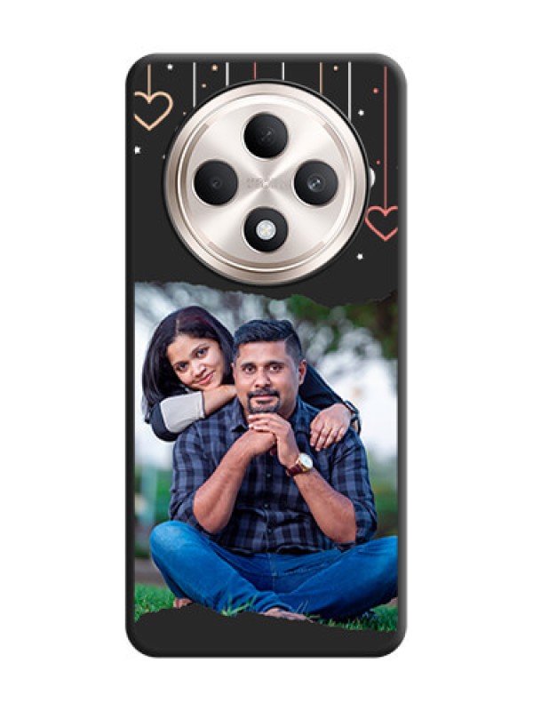 Custom Love Hangings with Splash Wave Picture On Space Black Custom Soft Matte Mobile Back Cover - Oppo F27 5G