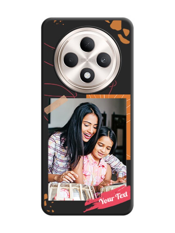 Custom Orange Photo Frame On Space Black Custom Soft Matte Mobile Back Cover - Oppo F27 5G