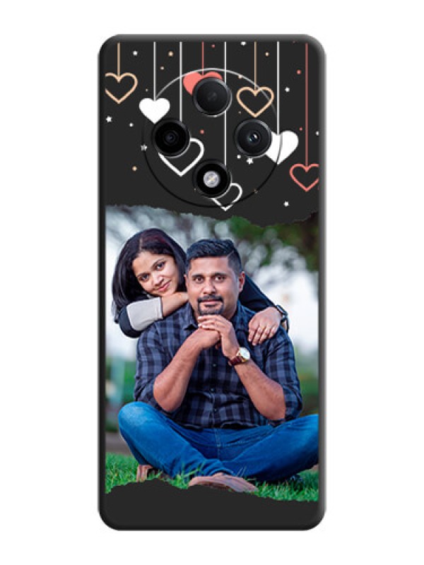 Custom Love Hangings with Splash Wave Picture On Space Black Custom Soft Matte Mobile Back Cover - Oppo F27 Pro Plus 5G