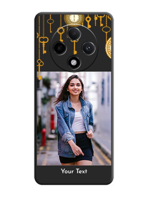 Custom Decorative Design with Text On Space Black Custom Soft Matte Mobile Back Cover - Oppo F27 Pro Plus 5G