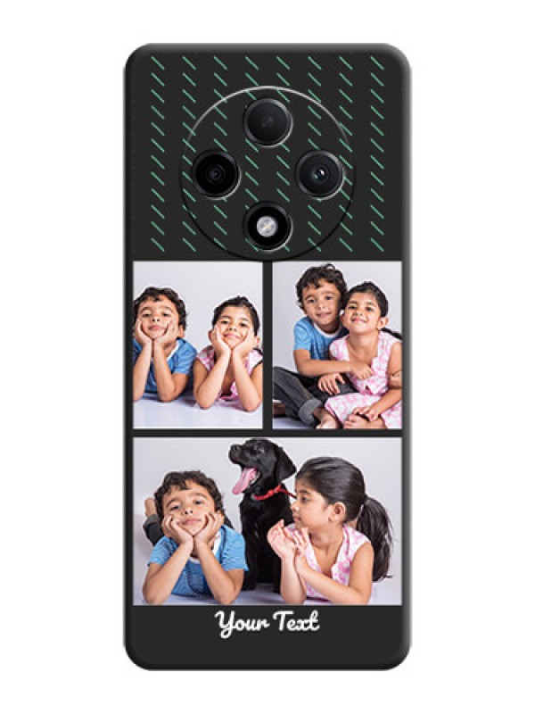 Custom Cross Dotted Pattern with 2 Image Holder On Space Black Custom Soft Matte Mobile Back Cover - Oppo F27 Pro Plus 5G