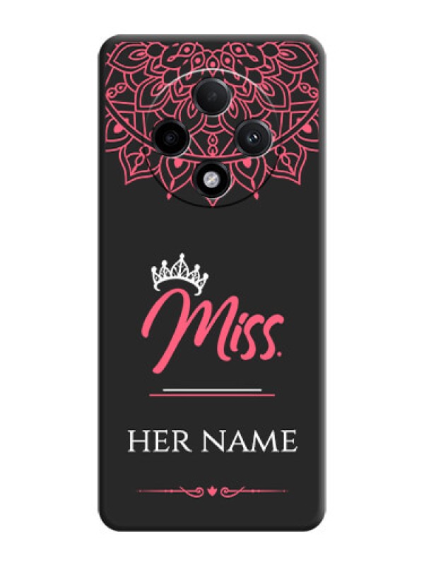 Custom Mrs Name with Floral Design On Space Black Custom Soft Matte Mobile Back Cover - Oppo F27 Pro Plus 5G