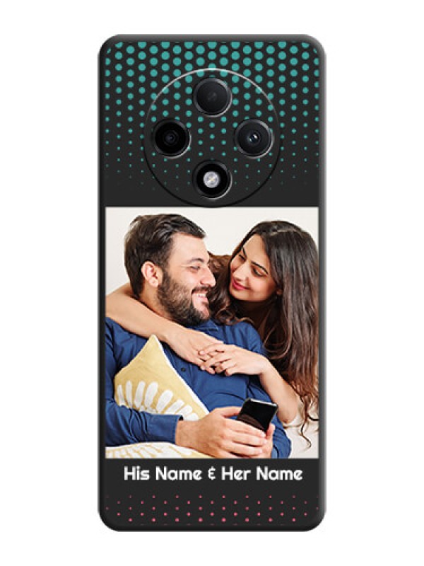 Custom Faded Dots with Grunge Photo Frame and Text On Space Black Custom Soft Matte Mobile Back Cover - Oppo F27 Pro Plus 5G