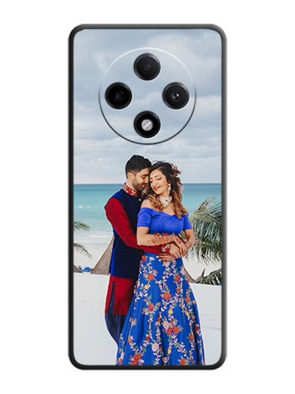 Custom Full Single Pic Upload On Space Black Custom Soft Matte Mobile Back Cover - Oppo F27 Pro Plus 5G