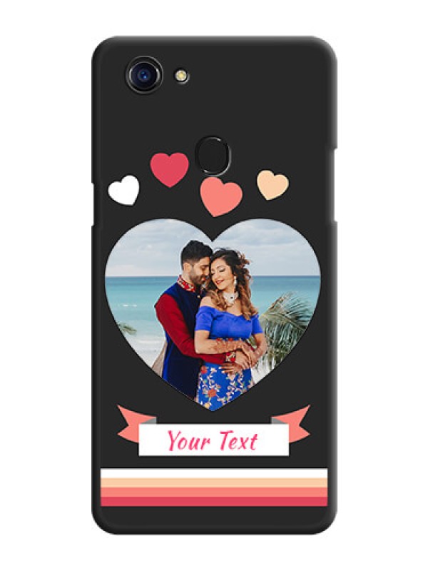 Custom Love Shaped Photo with Colorful Stripes on Personalised Space Black Soft Matte Cases - Oppo F5 Youth