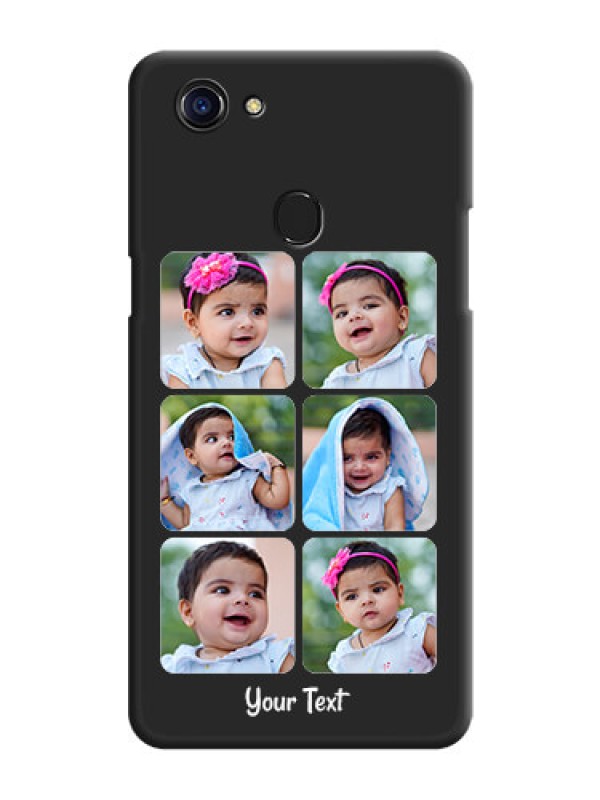 Custom Floral Art with 6 Image Holder on Photo on Space Black Soft Matte Mobile Case - Oppo F5 Youth