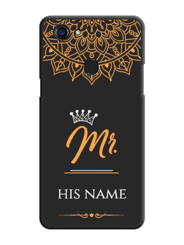 Custom Mr Name with Floral Design  on Personalised Space Black Soft Matte Cases - Oppo F5 Youth