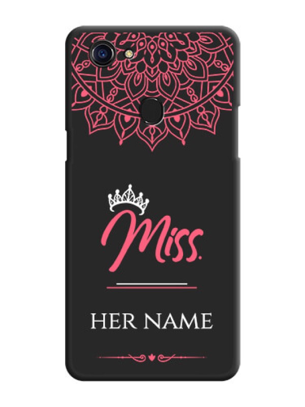 Custom Mrs Name with Floral Design on Space Black Personalized Soft Matte Phone Covers - Oppo F5 Youth