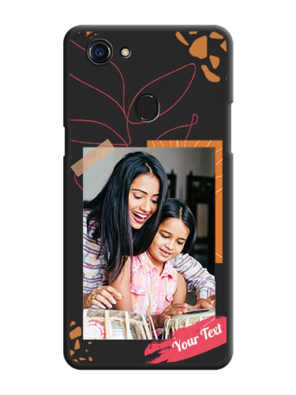 Custom Orange Photo Frame on Space Black Custom Soft Matte Phone Back Cover - Oppo F5 Youth
