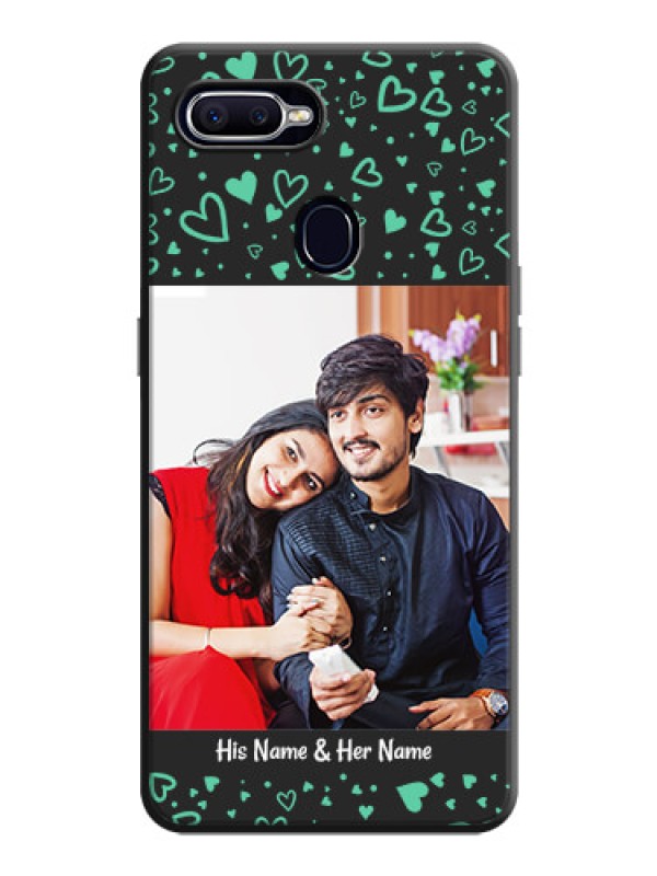 Custom Sea Green Indefinite Love Pattern - Photo on Space Black Soft Matte Mobile Cover - Oppo F9 Pro