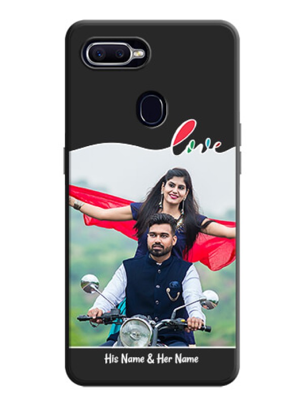 Custom Fall in Love Pattern with Picture - Photo on Space Black Soft Matte Mobile Case - Oppo F9 Pro
