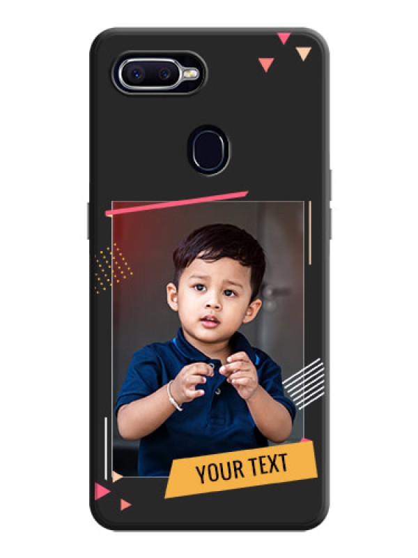 Custom Photo Frame with Triangle Small Dots - Photo on Space Black Soft Matte Back Cover - Oppo F9 Pro
