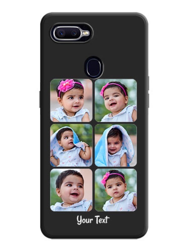 Custom Floral Art with 6 Image Holder - Photo on Space Black Soft Matte Mobile Case - Oppo F9 Pro
