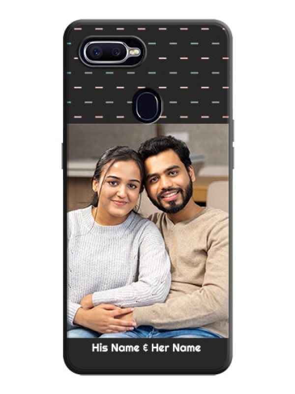 Custom Line Pattern Design with Text on Space Black Custom Soft Matte Phone Back Cover - Oppo F9 Pro