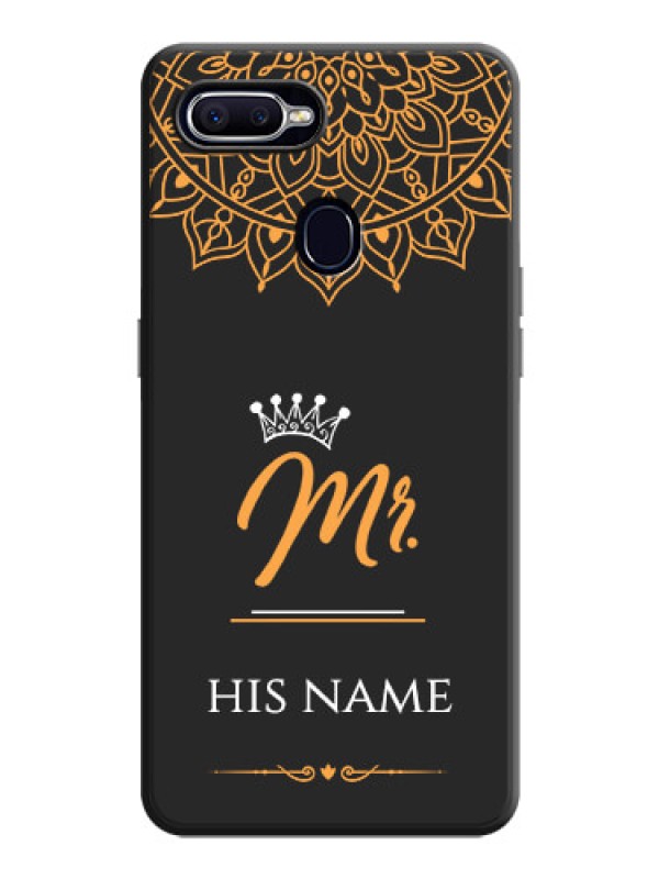Custom Mr Name with Floral Design  on Personalised Space Black Soft Matte Cases - Oppo F9 Pro