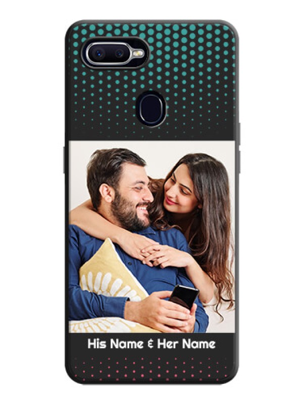 Custom Faded Dots with Grunge Photo Frame and Text on Space Black Custom Soft Matte Phone Cases - Oppo F9 Pro
